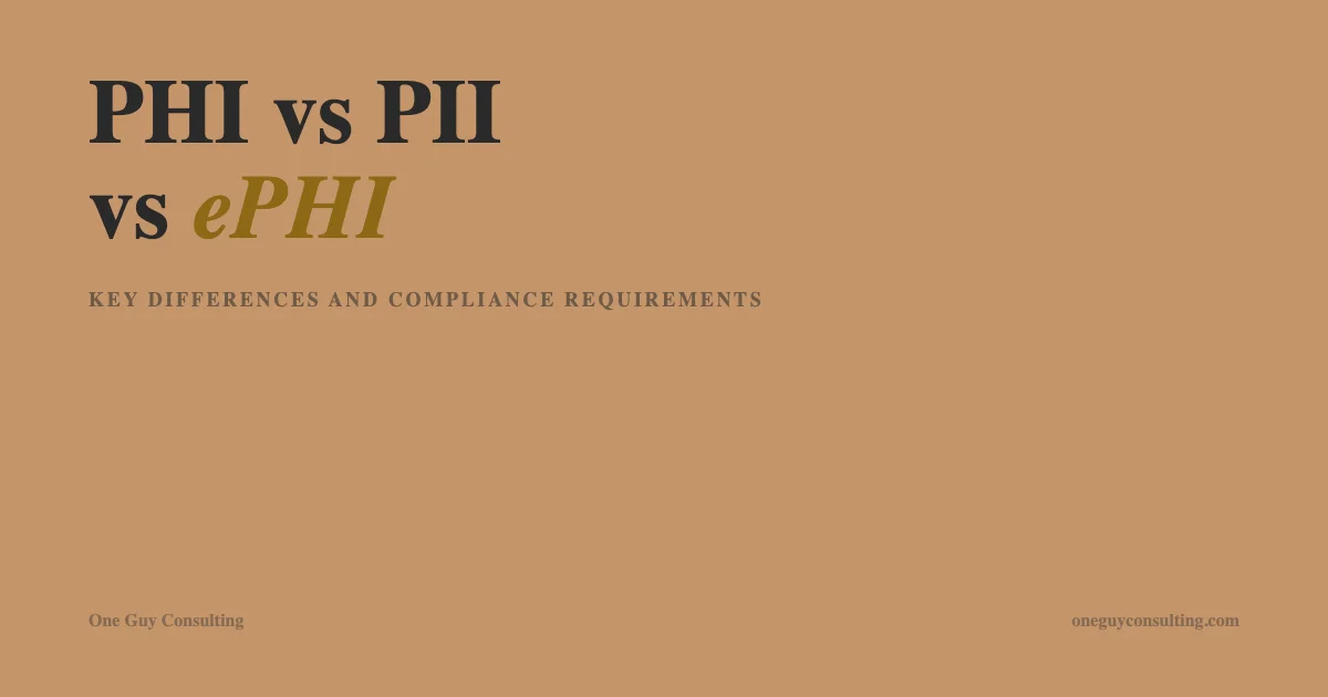 PHI vs PII vs ePHI key differences for HIPAA compliance